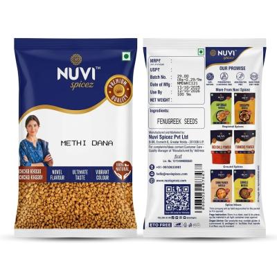 NUVI SPICEZ METHI DANA FENUGREEK SEEDS – 100g
