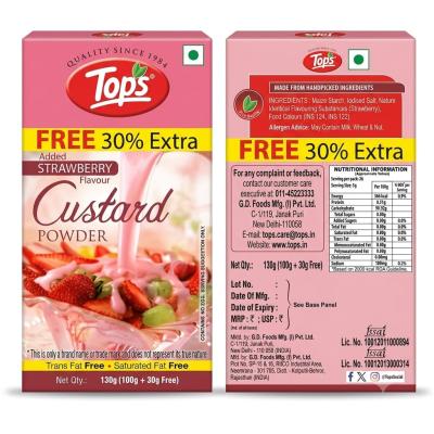 TOPS STRAWBERRY CUSTARD POWDER - 130g